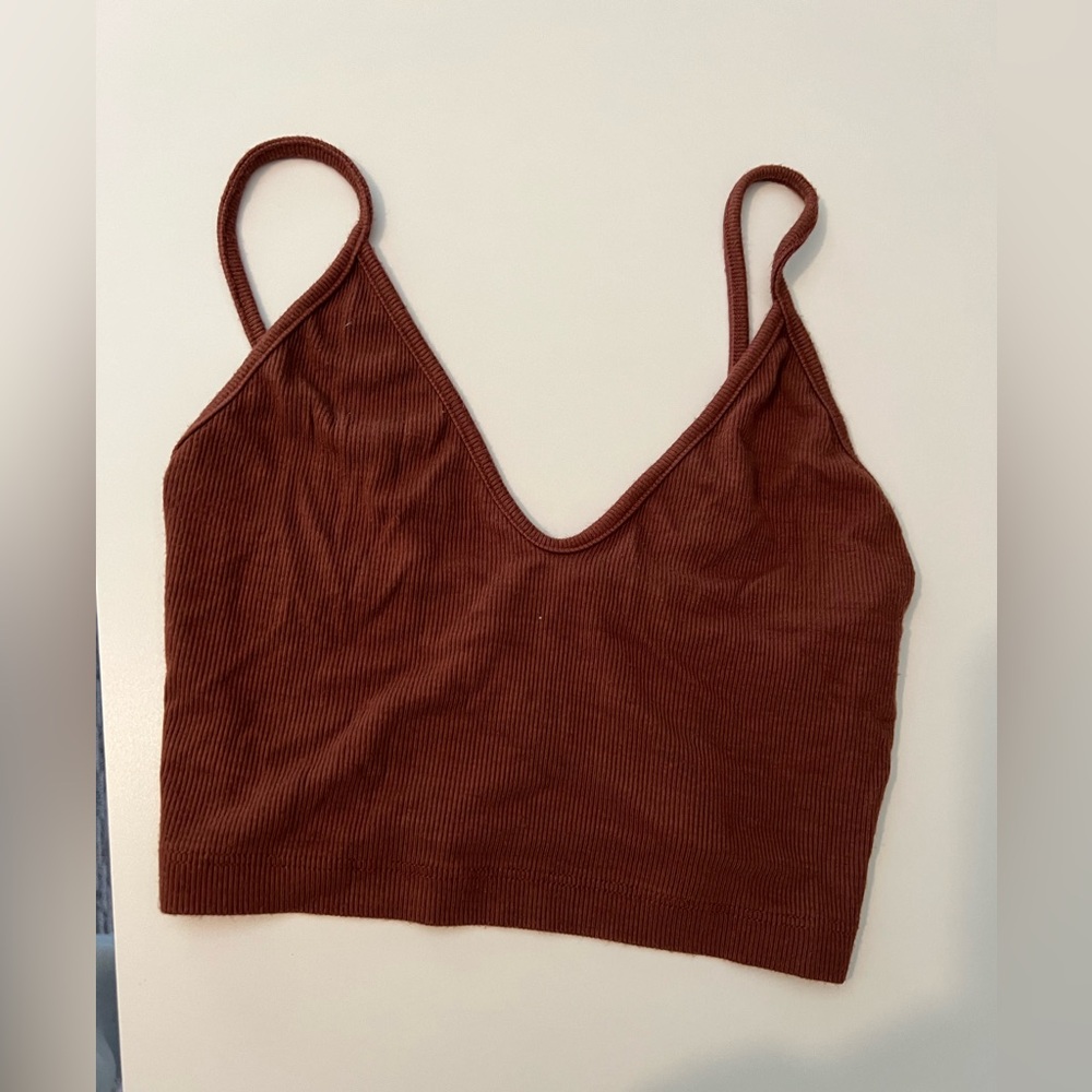 Joah brown cami crop tank size small/medium copper color